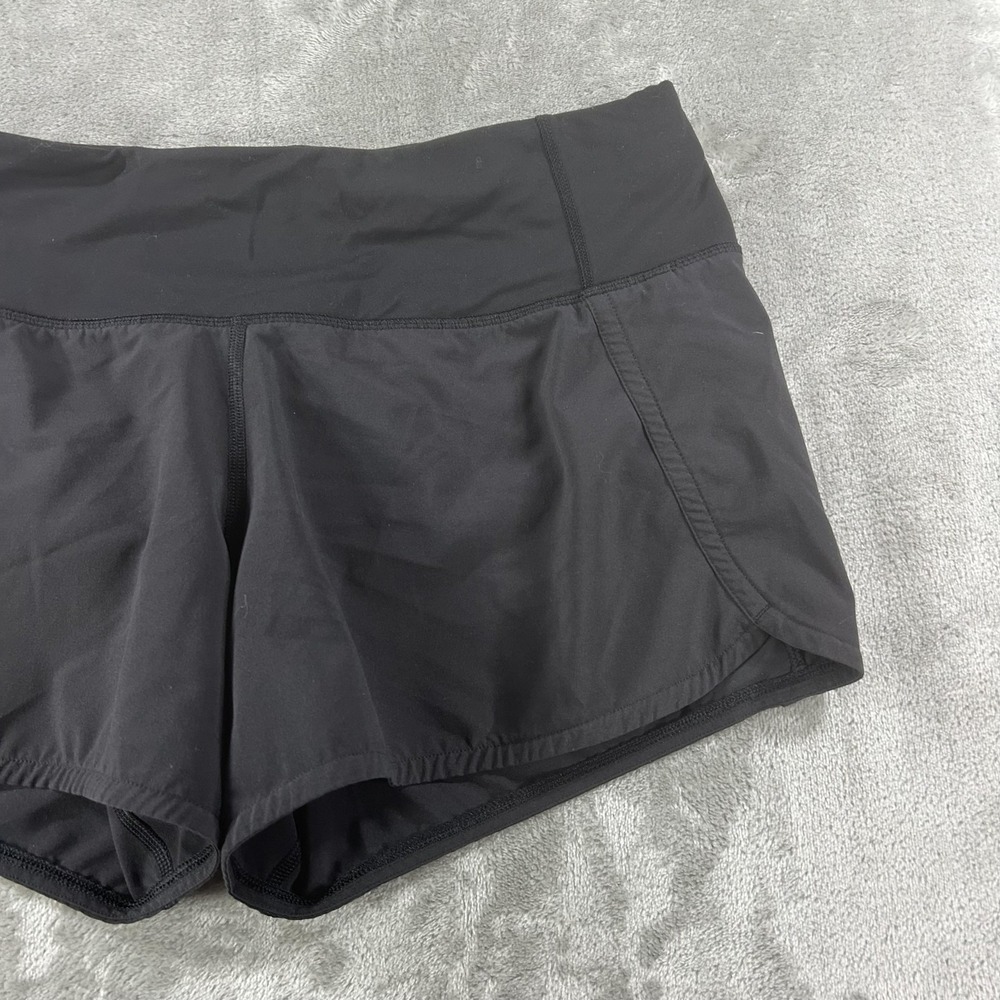 Lululemon Shorts Womens 6 Black Running Lined Zip Pocket Athletic Training - Picture 2 of 10